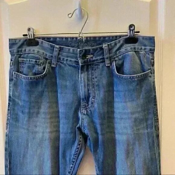 Calvin Klein Men’s Jeans Slim Fit Distressed 100% Cotton Stonewash Blue Size 31 - Picture 5 of 16